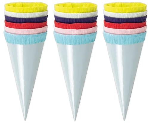 Papiertiger Dekoschultüten 12cm im Polybeutel (Basic, 18 Stk)