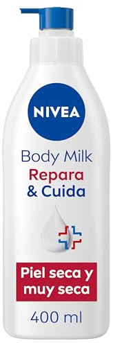 NIVEA Repara & Cuida Body Milk, crema hidratante corporal para pieles secas y extra secas, crema hidratante con 72 h de hidratación y cuidado intensivo, 1 x 400 ml