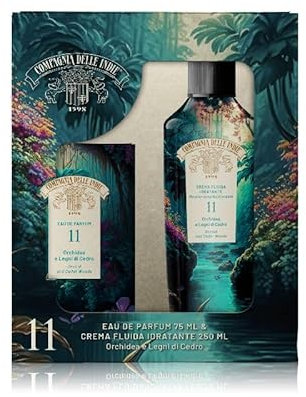Compagnia delle Indie - Regalo Donna - Regalo Uomo - Set Profumo e Crema Idratante Corpo - Formato 75 ml + 250 ml (Orchidea e Legni di Cedro)