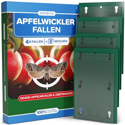 Rulo de manzana trampas para feromonas [4 unidades] para manzanas sin gusanos