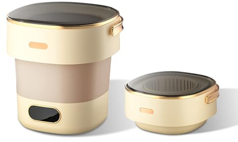 Creperture Machine à laver pliable avec essoreuse, 15 l, machine à laver entièrement automatique avec 3 modes de nettoyage, chariot de tourisme, camping, machine à laver mobile pour chaussettes,