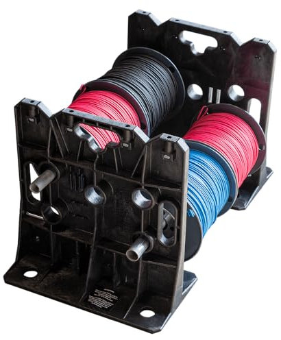 Rack-A-Tiers 2.0 Wire Dispenser – Cable Reel Rack, Electrician Wire Spool Caddy, Multi Reel Wire Dispenser, Spool Rack, 300 lb Capacity (#11480)