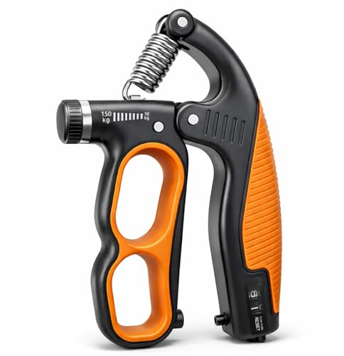 Grip Strength Trainer, 22-330Lbs Adjustable Resistance Forearm Strengthener, Hand Grip Strengthener with Counter, Heavy-Duty Grip Trainer for Wrist & Finger Exercise