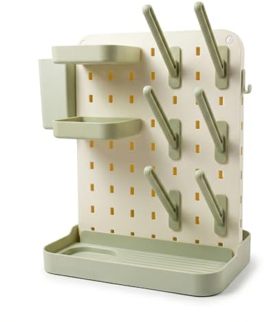 Baby Bottle Drying Rack, DIY Large Vertical Bottle Dryer Rack Holder, Detachable Space Saving Countertop Drying Rack by JZF (Green)