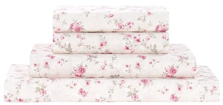 Modern Threads Printed 3-Piece Extra Soft Bedding Sheets & Pillowcase Set, Deep Pocket up to 16 inch Mattress Kashmir Rose Twin