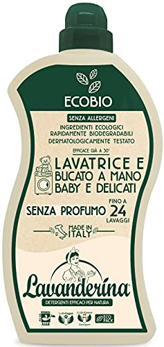 Lavanderina - Detersivo Lavatrice Baby E Delicati Senza Profumo 960mL - 24 Lavaggi