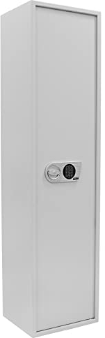 Profirst Waffenschrank S1 Teos 8, Elektronikschloss, lichtgrau, BxH 40x160 cm, Befestigungsmaterial, 8 Langwaffen, Innentresor