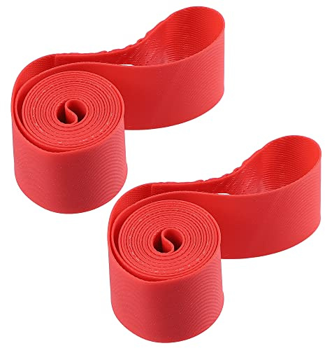 X AUTOHAUX Bande Jante De Vélo Rouge 2pc Protection Chambre À Air PVC