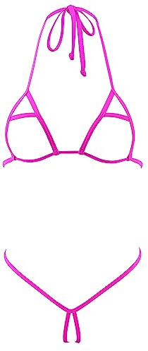 SHERRYLO Micro Bikini Estremo G String Bikini Senza Cavallo Esotico Donne Lingerie Nessuna Copertura Nudo Sexy Dancer Abiti, 1602-fucsia, Taglia Unica
