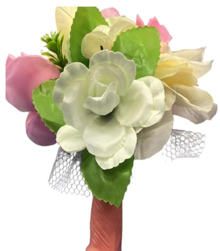 Tresorí- Gadjet Addio al Nubilato - Bouquet Sposa - Manico in gomma e Fiori- Scherzo Perfetto per Addio al Nubilato Feste Matrimonio Party