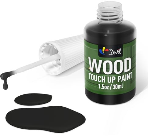 DWIL Wood Paint Touch Up Paint - 1.5 Oz Touch Up Paint Pen, Quick-Dry Black Paint for Wood Scratches,Chips and Spots on Furniture, Cabinets, Doors, Tables, Dressers (Black)