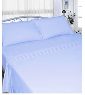 Rayyan Linen Drap ou taies d'oreiller en flanelle thermique 100 % coton brossé de luxe doux pour lit 1 place, bleu ciel
