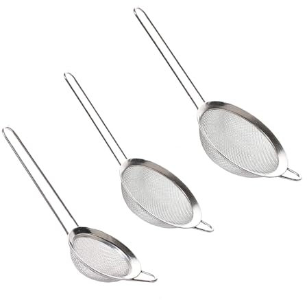 Spiro Fine Mesh Tea Strainer Set of 3 - Stainless Steel All-Purpose Colander & Juice Sieve for Kitchen