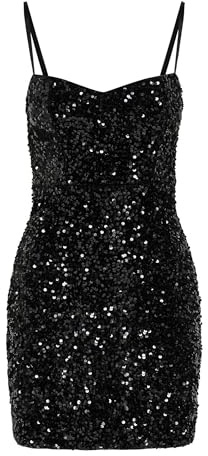 ONLY Onlconfidence S/L Sequins Tube Dress Jrs, Nero, S