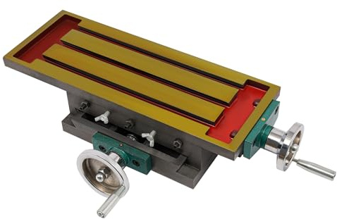 XY Table de fraisage multifonctionnelle à 2 axes, hub X 12,5 cm, moyeu en Y, table de travail multifonction compatible avec perceuses, fraiseuses et machines-outils