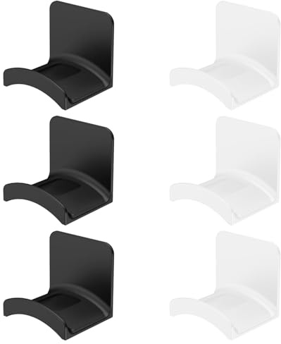 TIMJJG 6 Ganci per Cuffie, Appendiabiti, Supporto per Cuffie da Gioco, Rack Montati sulla Testa, Adatti per sotto Il Tavolo E A Parete.