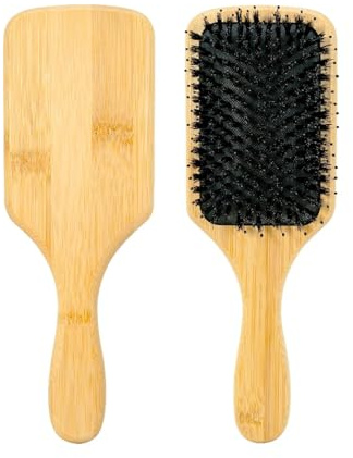 Cojín de aire cerdas suaves, peine bambú, cepillo pelo cuadrado, herramienta estilismo salón(Wood3)