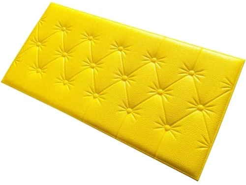 ZWCSHUU Väggkudde anti-kollision självhäftande 3D väggdekaler tjocka Tatami anti-kollision för barnrum vardagsrum mjuk skumkudde (gul)