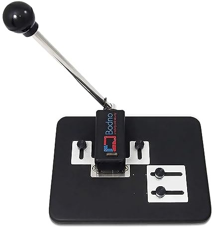 Bodno Heavy Duty Desktop ID Badge Slot Punch Black - Cr80 30 Mil PVC Card Slot Puncher w/Adjustable Centering Guides