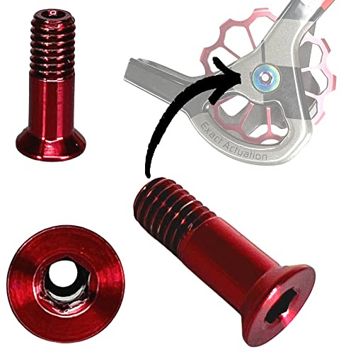 F26 Titan M5 x 15 mm Dérailleur arrière pour vélo VTT / vélo de route dérailleur arrière Tuning Hollow SL Vis (rouge)