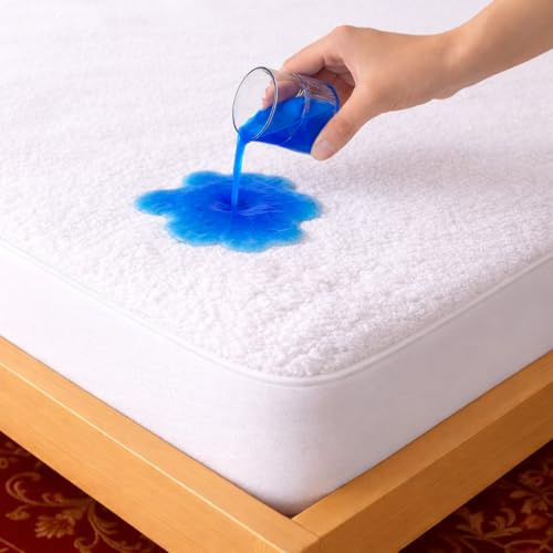 Sheet Story Bamboo Waterproof Mattress Protector Super King Size - 40cm Deep Pocket - Hypoallergenic, Terry Bamboo Fabric - SuperKing Mattress Protectors - White
