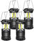 EXTRASTAR LED Camping Lantern, Battery Operated Collapsible Portable LED Lanterns, Emergency Lights with Foldable Hook for Hiking, Camping, Outages, Black(Pack of 4)