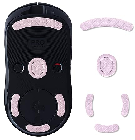 2 Sets Mouse Skates Feet Super Glide for Logitech G PRO Wireless Gaming Mouse,PTFE Material,3D Convex Reduces Friction on Sliding Feet,Pink Mouse Feet Replacement Kit
