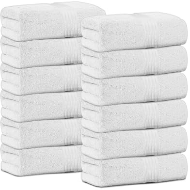 GC GAVENO CAVAILIA Flannel Face Cloth Towels - White - 30 x 30 cm - 12 Pack | 100% Egyptian Cotton 450 GSM Towels Set Fingertip Highly Absorbent Washcloths For Bathroom, Spa & Gym