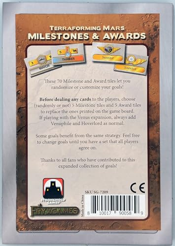Stronghold Games | Terraforming Mars: Milestones and Awards | Board Game Accessory
