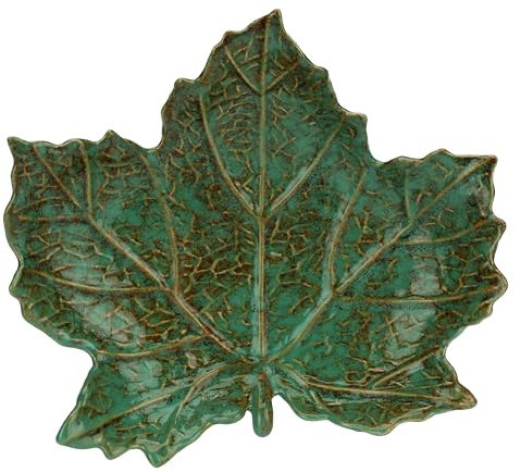 rituali domestici - Piatto foglia platano in gres, 17x19,5cm, profondità 5cm, collezione Sfogliami