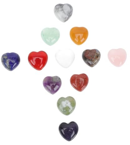 Zerodeko 3 Set di Bellissimi Cuori da Collezione Mini Pietre Decorative A Forma di Cuore 12 Pezzi*3