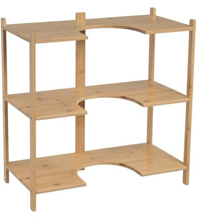 Mueble bajo Lavabo de Pedestal de bambú Natural de 60 cm