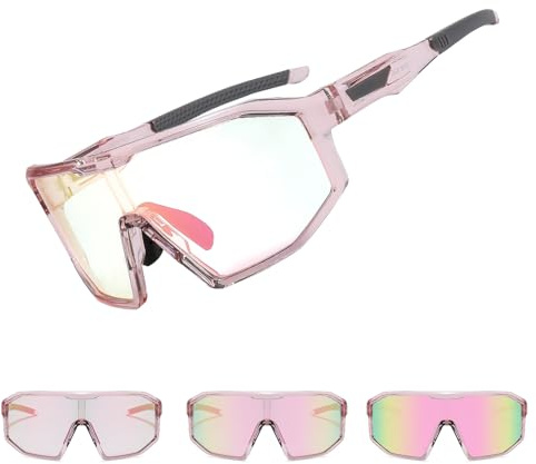 Suertree Photochromic Cycling Glasses Men Women Clear Sports Sunglasses Mountain Bike Riding MTB Bicycle Running Golf Baseball Fishing Driving Hiking