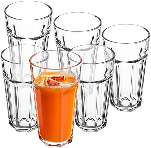 KADAX Bicchieri grandi da 635 ml, 6 pezzi, bicchieri da acqua in vetro, bicchieri per acqua, succhi di frutta, cocktail e bibite, bicchieri da caffè, acqua, bicchiere