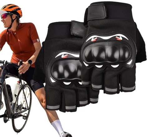 Guanti per biciclette per le donne in bicicletta, guanti da mountain bike,Bicycles a mezzo anti-slip guanti con guscio duro - Abbigliamento da ciclismo femminile assorbente d'urto per la festa della m
