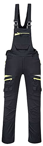 Portwest DX4 Work Bib and Brace, Size: XL, Colour: Black, DX441BKRXL