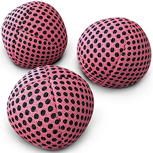 speevers Juggling Balls Professional Set of 3 Fresh Design - Juggle Balls for Beginners, Kids, Adults - 2 Layers of Net Uni Color Carry Case Xballs (120g, Pink)
