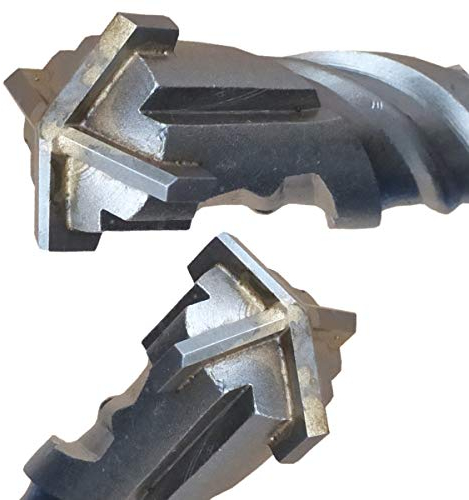 Broca SDS Plus, 24 mm x 260 mm, longitud total de la broca para piedra y martillo de hormigón Quadro-X para mampostería de 4 filos.