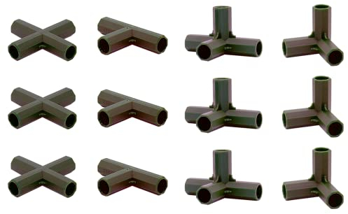 12 pezzi Montaggio 16MM 4 Tipi Supporto Stabile Heavy Duty Serra Frame Building Connector Nero Adatto per Uva Trellis Protezione Solare Shed Giardinaggio
