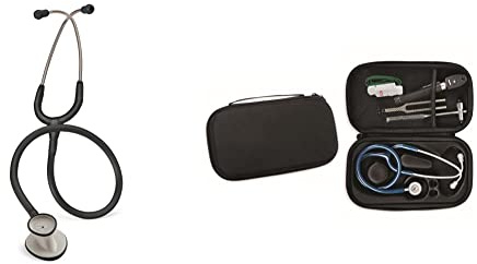 3M Littmann Lightweight II S.E. Stéthoscopes, Tubulure Noir, 71 Cm, 2450 + GIMA ÉTUI CLASSIC pour stéthoscope - noir.