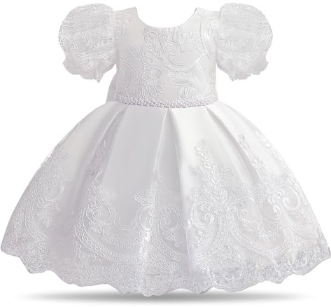 NNJXD, Vestitino da matrimonio in pizzo per bambina, vestito da principessa, 12-24 mesi