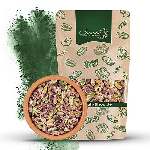 Sunnah Shop® Pistazien ohne Schale 500g | Pistazienkerne geschält - Ungeröstet - Ungesalzen | 100% Natürliche Pistazien Ungesalzen | Vegan Protein Ideal zum Backen und als Snacks