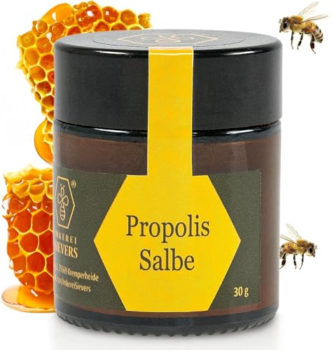 Nordbienchen® Propolis Salbe 30g - Aus eigener Imkerei – Natürliche Propolis Creme gegen Hautirritationen, Akne, Neurodermitis, Herpes, Warzen – Bienenwachs-Salbe ohne Zusätze