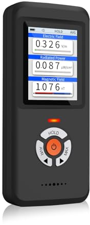 CHNADKS Upgraded EMF Meter, 3-in-1 Digital/Graph Electromagnetic Field Radiation Detector for EF/RF/MF, Handheld Digital EMF Detector with LCD for Ghost Hunting Home EMF Inspections, Office, Outdoor