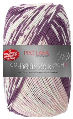 Frida's Ullhus Pro Lana 100 g Golden Socks 4-vägs Fjord Socks Sockull garn 16 färger (188 | Plommon Color)