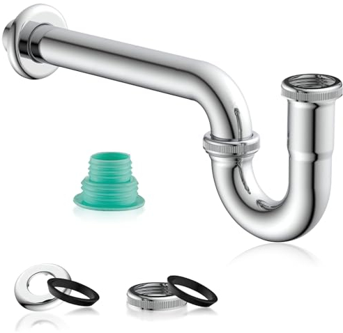 Lxoraziy Siphon Lavabo, Universel Syphon, Lavabo Siphon en Acier Inoxydable, Siphon de Lavabo 1-1/4x32mm, Siphon Universel pour Lavabo et Évier