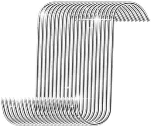 HavaCue 20 ganchos para carne de acero inoxidable, 18 cm, ganchos para ahumar, carniceros, ganchos en S, acero inoxidable, plateados, para cocina, sala de fumadores, procesamiento de carne, barbacoa,