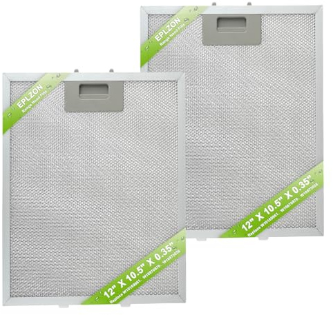 EPLZON W10169961A Range Hood Filter Replacement 5 Layer Aluminum Mesh Hood Grease Filter Fit for Whirlpool, Kitchen Aid, Jenn-Air Range Hoods(2PCS)