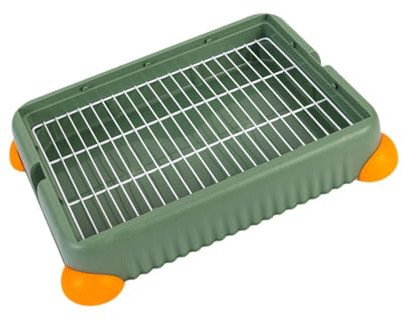 Dualoai Caja de Arena para Conejos, Jaula para el baño, Caja para el baño, Jaula para el Entrenamiento, Inodoro con Rejilla para Chinchillas, S, Verde
