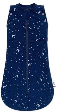 Sweet Dreamers, Baby Sleep Bag and Swaddle for Newborns | 0-3 months, 2.5 TOG | Soft Organic Cotton Fabric Baby Sleeping Bag | Blue Moon and Stars